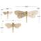 Gold Aluminum Dragonfly Wall Decor with Spotted Cutout Wings, Set of 3